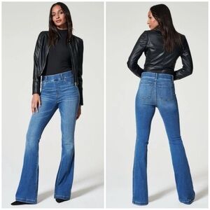 Spanx SpanxShape EveryWear Flare Jeans 3X Pull-on Indigo Denim Comfy‎ Casual NWT